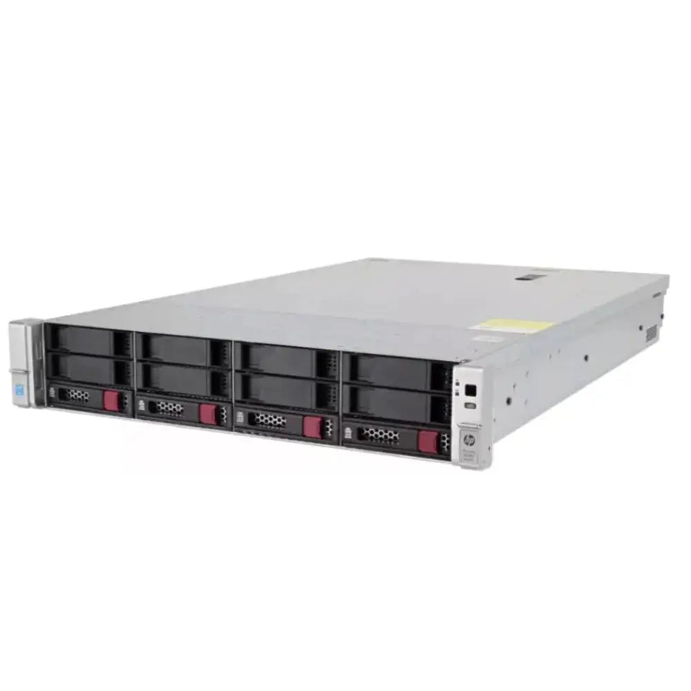 Vista angolare del server HP ProLiant DL380 Gen9 con chassis 2U e 8 slot per dischi SAS 3.5”, perfetto per infrastrutture IT scalabili. Vista angolare del server HP ProLiant DL380 Gen9 con chassis 2U e 8 slot per dischi SAS 3.5”, perfetto per infrastrutture IT scalabili.